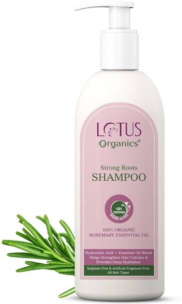 Lotus Organics+ Strong Roots Shampoo 100% Organic Rosemary Essential Oil