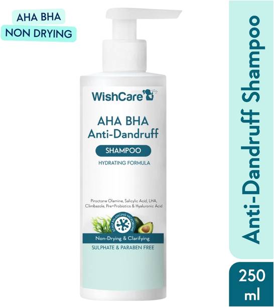WishCare Hydrating AHA BHA Anti Dandruff Shampoo-Piroctone Olamine,LHA,Probiotics