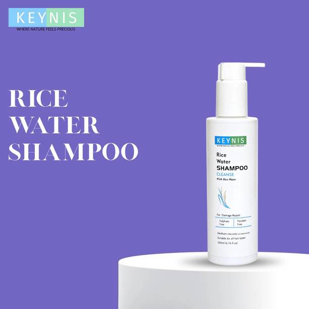KEYNIS Natural Rice Water Shampoo for Strong, Shiny Hair – Sulphate & Paraben Free,