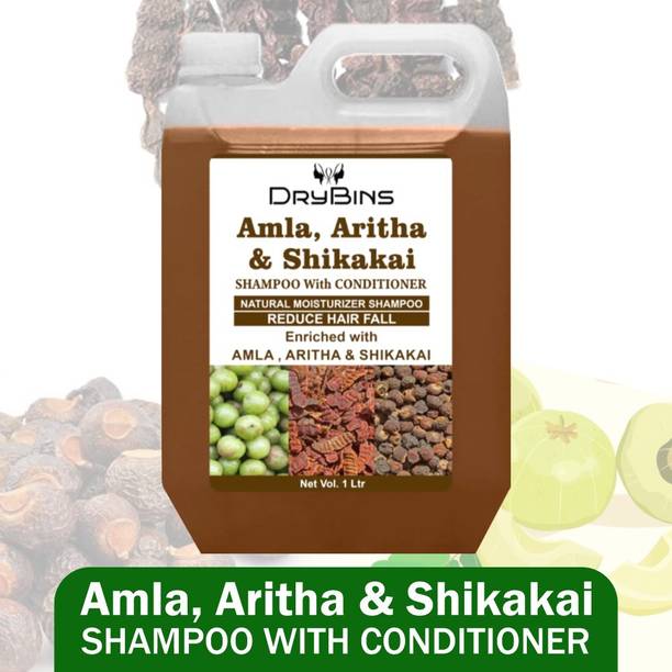 DRYBINS Herbal Shampoo With Amla Aritha & Shikakai For Hair Health