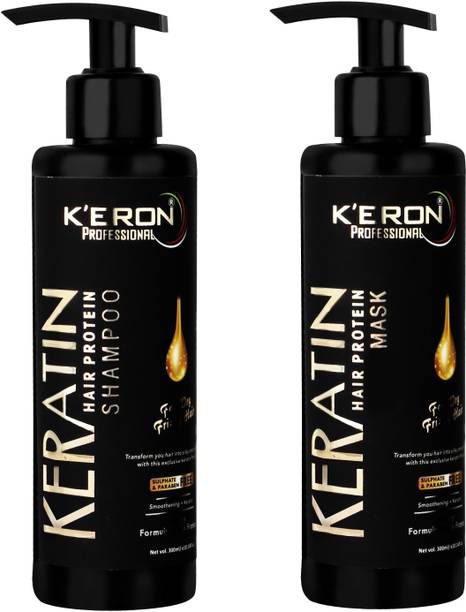K'ERON Professional Keratin Protein Sulphate Free Shampoo & Mask Combo Pack(300ml Each)