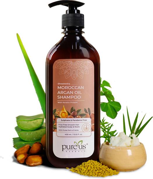 Pureus Herbals Shreekesha Moroccan Argan Oil Shampoo | Sulfate & Paraben Free|Deep Nourishment