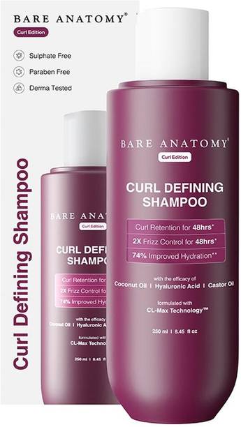BARE ANATOMY Curl Defining Shampoo | Curl Retention & 2X Frizz Protection For 48 Hours