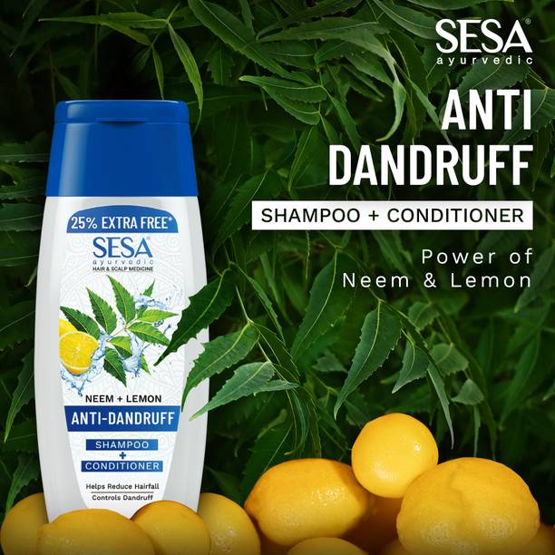 SESA Ayurvedic Anti-Dandruff Neem and Lemon Shampoo + Conditioner| Reduce Hair Fall