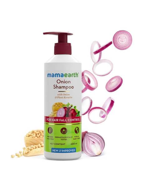 Mamaearth Shampoo for Hair Growth & Hair Fall Control, with Onion Oil & Plant Keratin