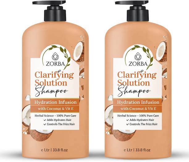 Zorba Clarifying Shampoo with Coconut & Vitamin E for Hydrated Hair, 2 L