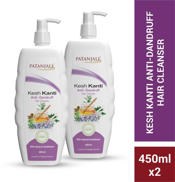 PATANJALI Kesh Kanti Hair Cleanser, Anti Dandruff Shampoo for Strong Hairs - 450ml x 2