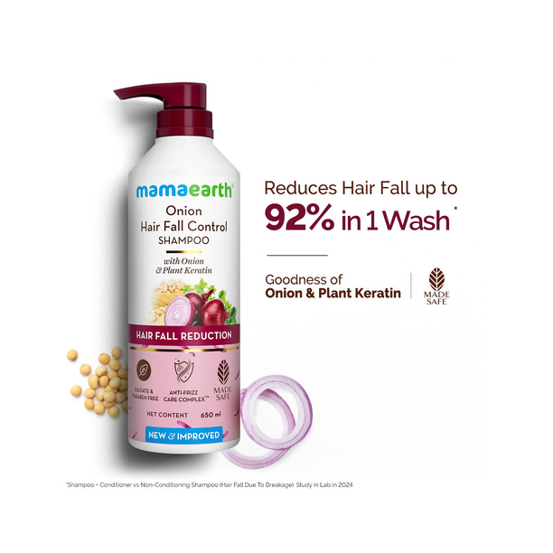 Mamaearth Shampoo for Hair Fall Control & Hair Growth with Onion & Plant Keratin