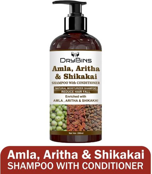 DRYBINS Herbal Shampoo For Stronger Hair With Amla Aritha Shikakai