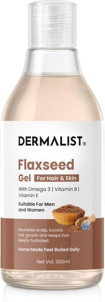 Dermalist Flaxseed Gel Hair & Skin Frizz-Control Smoothening Moisture Rich Soft Long Hair Hair Gel