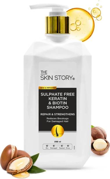 The Skin Story Sulphate Free Keratin Shampoo, Anti Frizz Hair, Split End & Damage Repair, Vit-E
