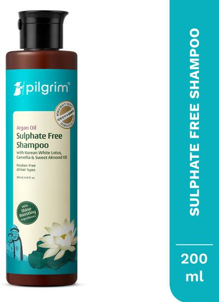 Pilgrim Sulfate Free Shampoo| Non Foaming | with Argan Oil, White Lotus & Camellia | Korean K-Beauty | Cleans Gently, Nourishes & Fights Hair Fall | All Hair Types | Sulfate & Paraben Free
