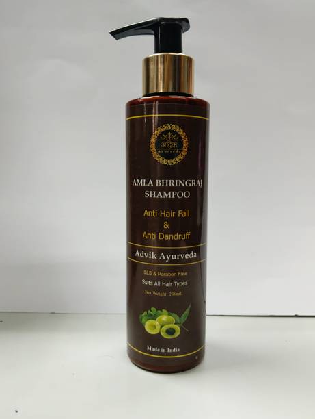 Advik Ayurveda Bhringraj Shampoo with Amla for Hair Fall and Dandruff, 200 ml