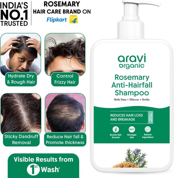 Aravi Organic Rosemary Anti Hair Fall Shampoo Methi dana Sulphate & Paraben Free