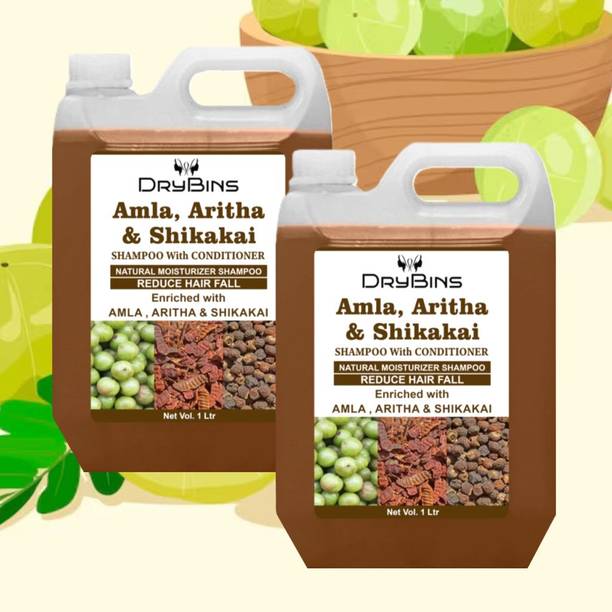 DRYBINS Amla Aritha Shikakai Shampoo with Conditioner for Hair Fall Control