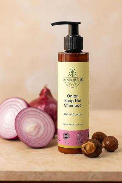 NIKIRA Onion Soap Nut Shampoo | Sulphate-Free | Hair Fall & Dandruff Control