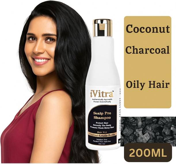 iVitra Charcoal Shampoo For Oily Hair| Coconut Based | Sulphate Free