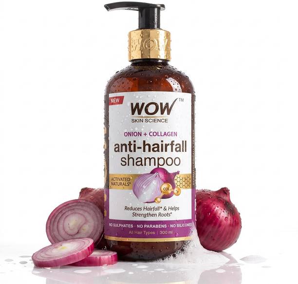 WOW SKIN SCIENCE Onion & Collagen Anti-Hairfall Shampoo | New & Improved Formulation