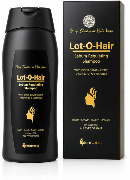 LOT O HAIR Sebum Regulating Shampoo | with Biotin, Salvia Extract, Vitamin B6 & Calendula | (240 ml)