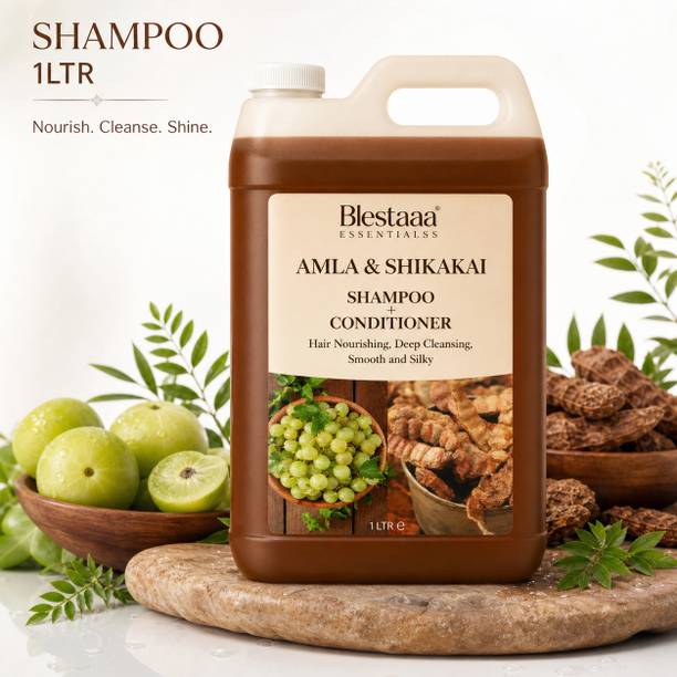 blestaaa essentialss Amla Reetha Shikakai Shampoo for Clean Scalp and Nourished Hair