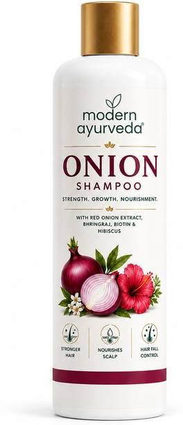 MODERN AYURVEDA Shampoo for Hair Growth & Hair Fall Control, with Onion Extract, & Plant Keratin