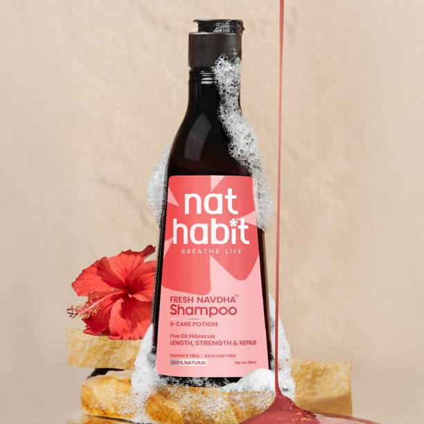 Nat Habit Hibiscus Natural Shampoo for Women & Men For Hair Growth & Damage Repa