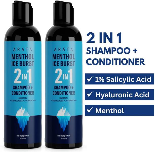 ARATA 2-in-1 Cooling Shampoo & Conditioner with 1% Salicylic Acid | Repairs Damage