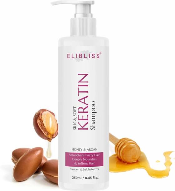 ELIBLISS Keratin Hair Shampoo for Dry & Frizzy, Smooth, Straight, Sleek Hair