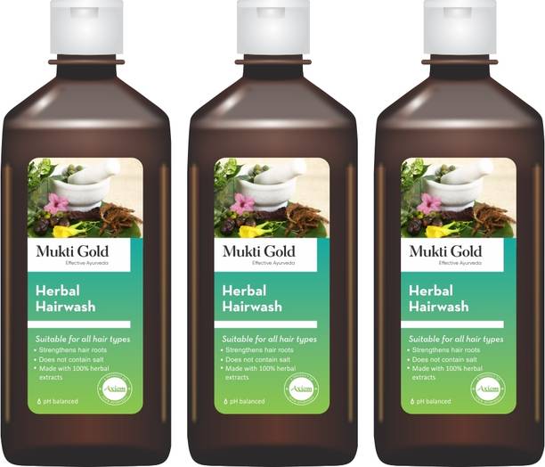 AXIOM Mukti Gold Herbal Hairwash| Helps Control Hairfall & Regrow(Pack of 3)