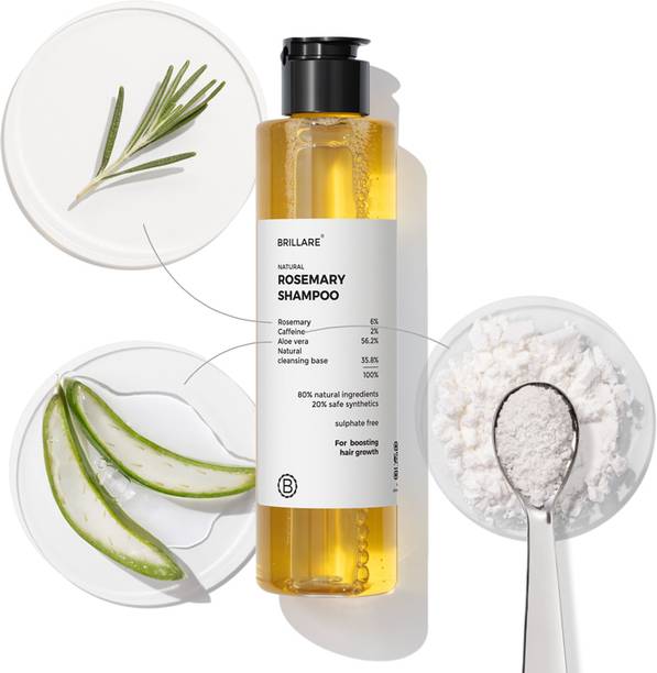 BRILLARE 6% Rosemary Shampoo with 2% Caffeine for Hair Growth & Hair Fall Control