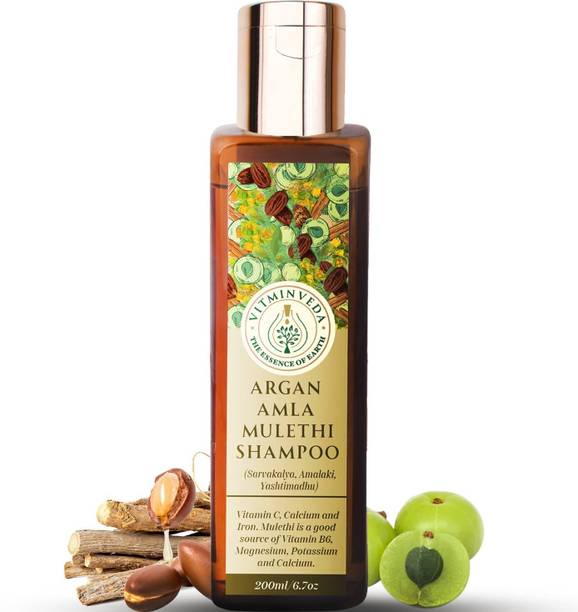 VITMINVEDA Pure Moroccan Argan Shampoo with Amla, Mulethi, Honey and Shea Butter - 200ml