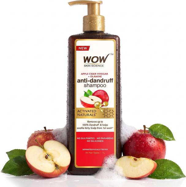 WOW SKIN SCIENCE Apple Cider Vinegar No Parabens & Sulphate Shampoo, 1000mL