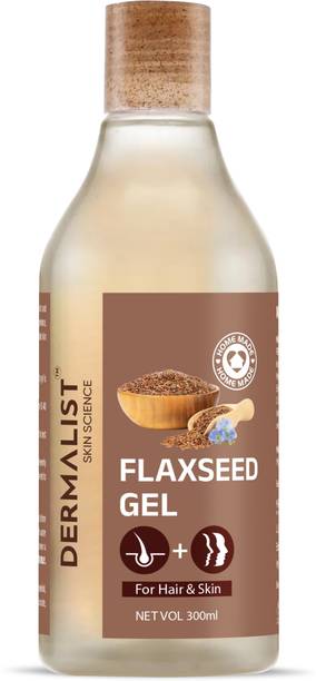 Dermalist Flaxseed Gel Hair & Skin Frizz-Control Smoothening Moisture Rich Soft Long Hair