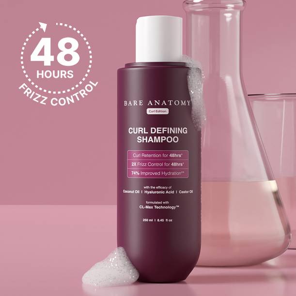 BARE ANATOMY Curl Defining Shampoo | Curl Retention & 2X Frizz Protection For 48 Hours