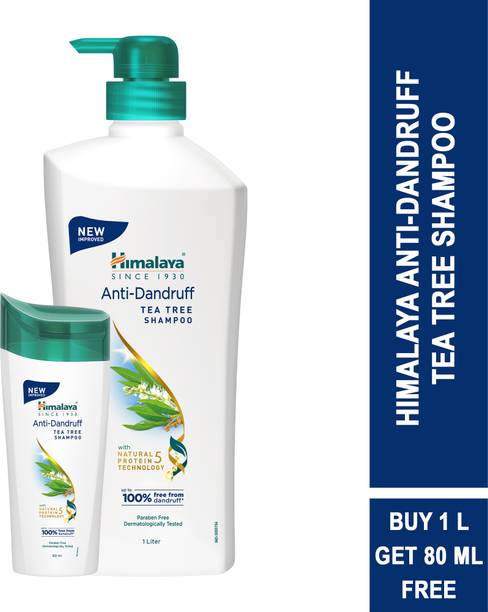 HIMALAYA Anti-Dandruff Tea Tree Shampoo (1L) + Anti-Dandruff Tea Tree Shampoo (80ml) Free