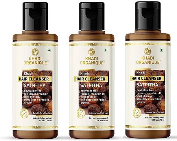 khadi ORGANIQUE Sathritha Hair Cleanser / Shampoo Pack of 3