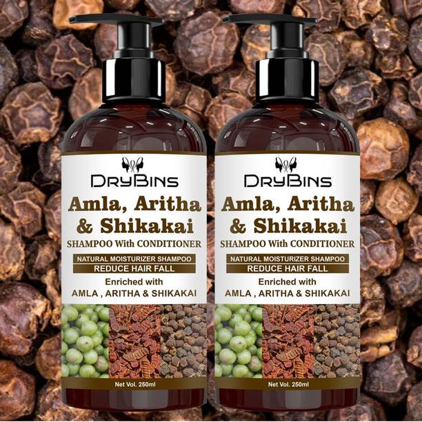 DRYBINS Anti Hair Fall Amla Aritha Shikakai Shampoo With Conditioner For Soft Hair