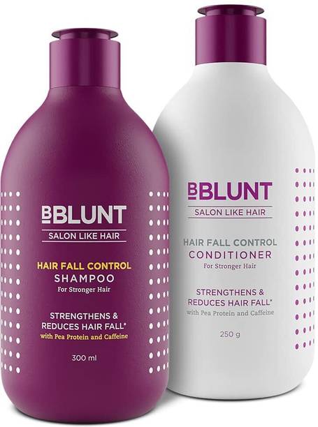 BBlunt Hair Fall Control Shampoo & Conditioner with Pea Protein & Caffeine- 300ML+250ML