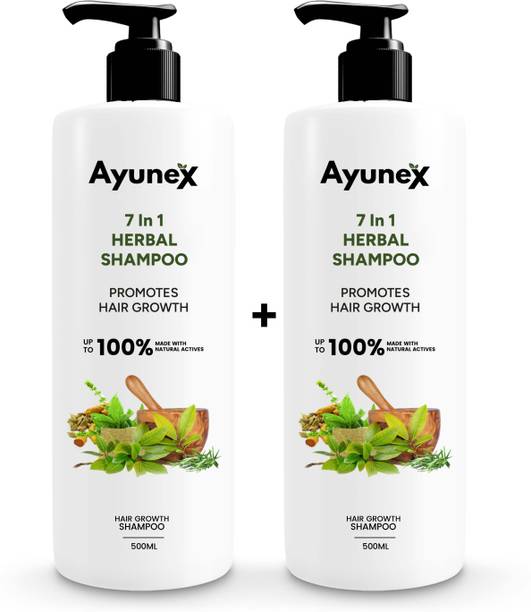 AYUNEX 7-in-1 Ayurvedic Herbal Hair Shampoo Intense Growth Formula with BhringraJ&Amla