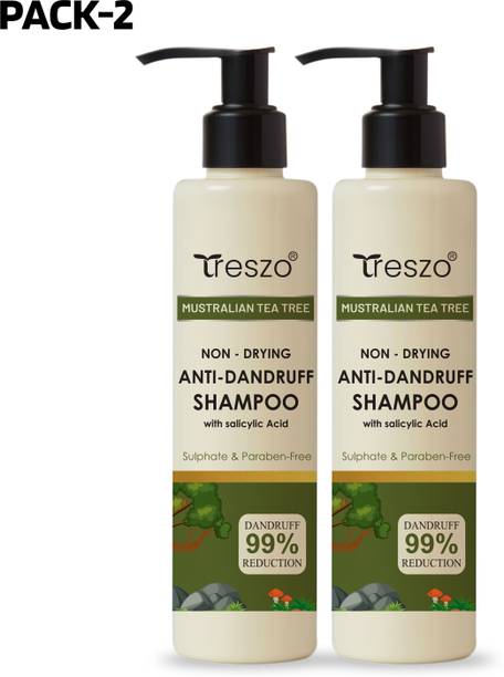 Treszo Anti Dandruff Shampoo | Itchy Scalp & Flake Control Pack Of 2