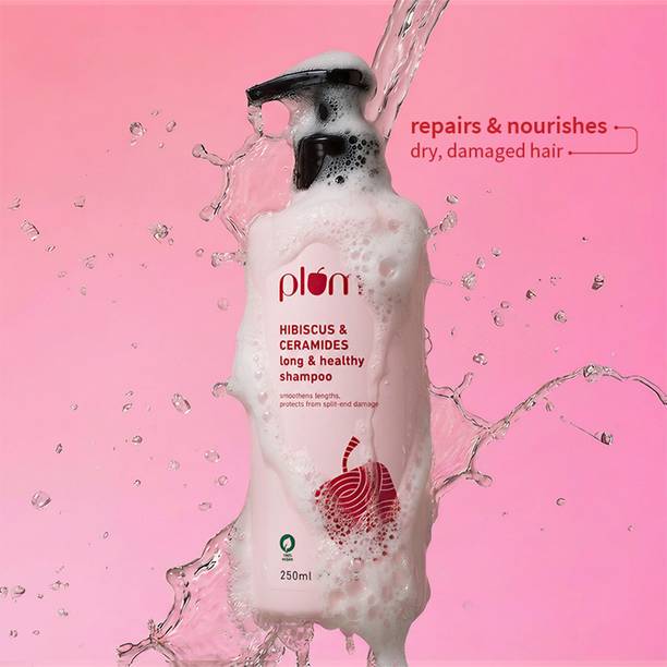 Plum Hibiscus & Ceramides Long & Healthy Shampoo|Conditions Hair,Prevents Split Ends