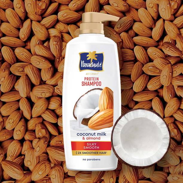 Parachute Advansed Protein Shampoo | Coconut Milk & Almond | For Silky Smooth Hair | Paraben free 650 ml