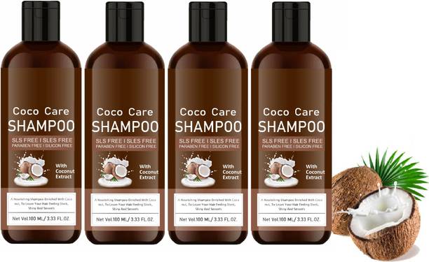 house of common Herbals Coconut Shampoo | For Dry Hair | Paraben & Sulphate Free (100ml) Pack 4