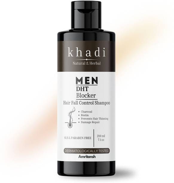AMRITANSH DTH Blocker Khadi Shampoo with Biotin & Charcoal, Damage Repair & Anti Hair Fall