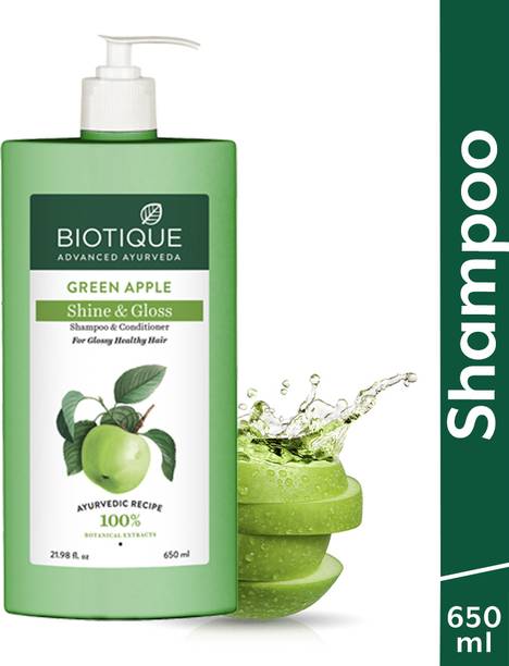 BIOTIQUE Green Apple Shine & Glow Shampoo & Conditioner | For Glossy Healthy Hair