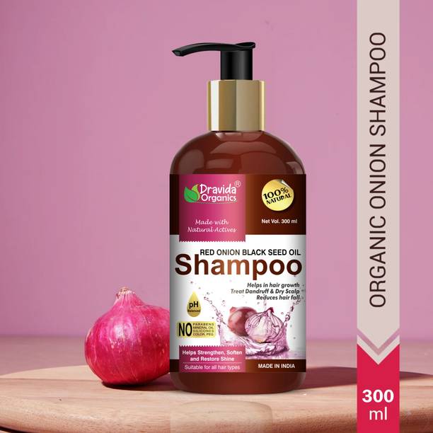 Dravida Organics Red Onion Blackseed Oil Shampoo for Controls Hairfall | Men & Women |