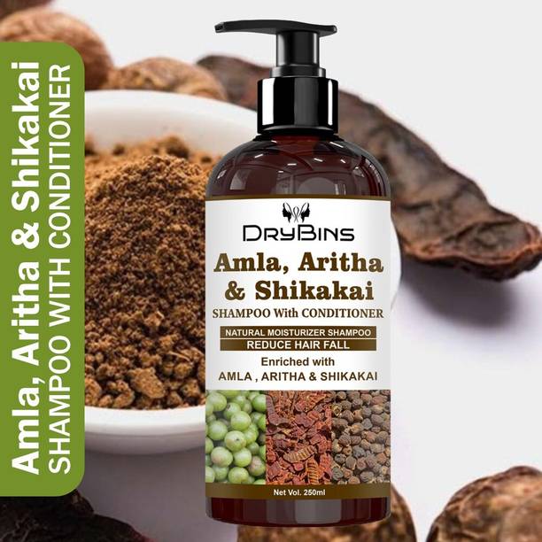 DRYBINS Natural Moisturizing Shampoo Enriched With Amla, Aritha & Shikakai