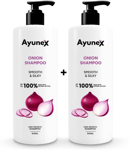 AYUNEX Onion Shampoo with Natural Herbs for Strong, Silky & Healthy Hair