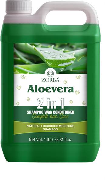 Zorba Aloe Vera 2 in 1 Shampoo with Conditioner for Smooth & Shiny Hair, 1L