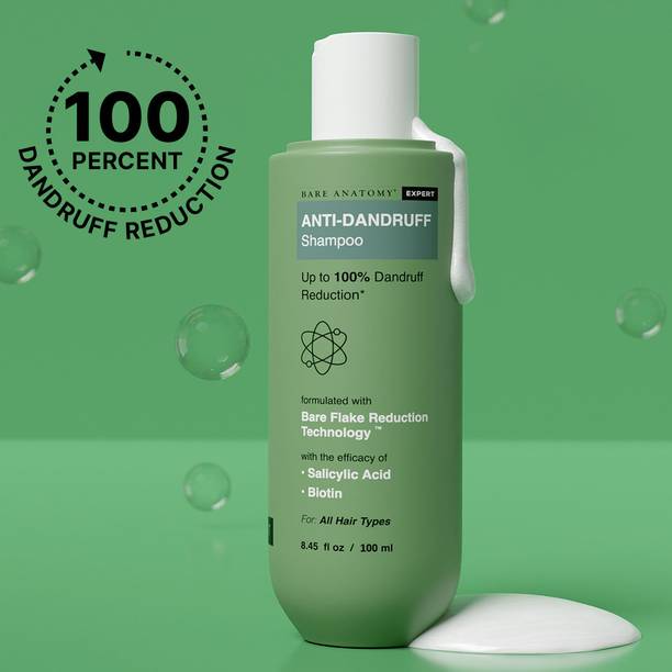 BARE ANATOMY Anti-Dandruff Shampoo - Upto 100% Dandruff Reduction with Salicylic Acid, Biotin